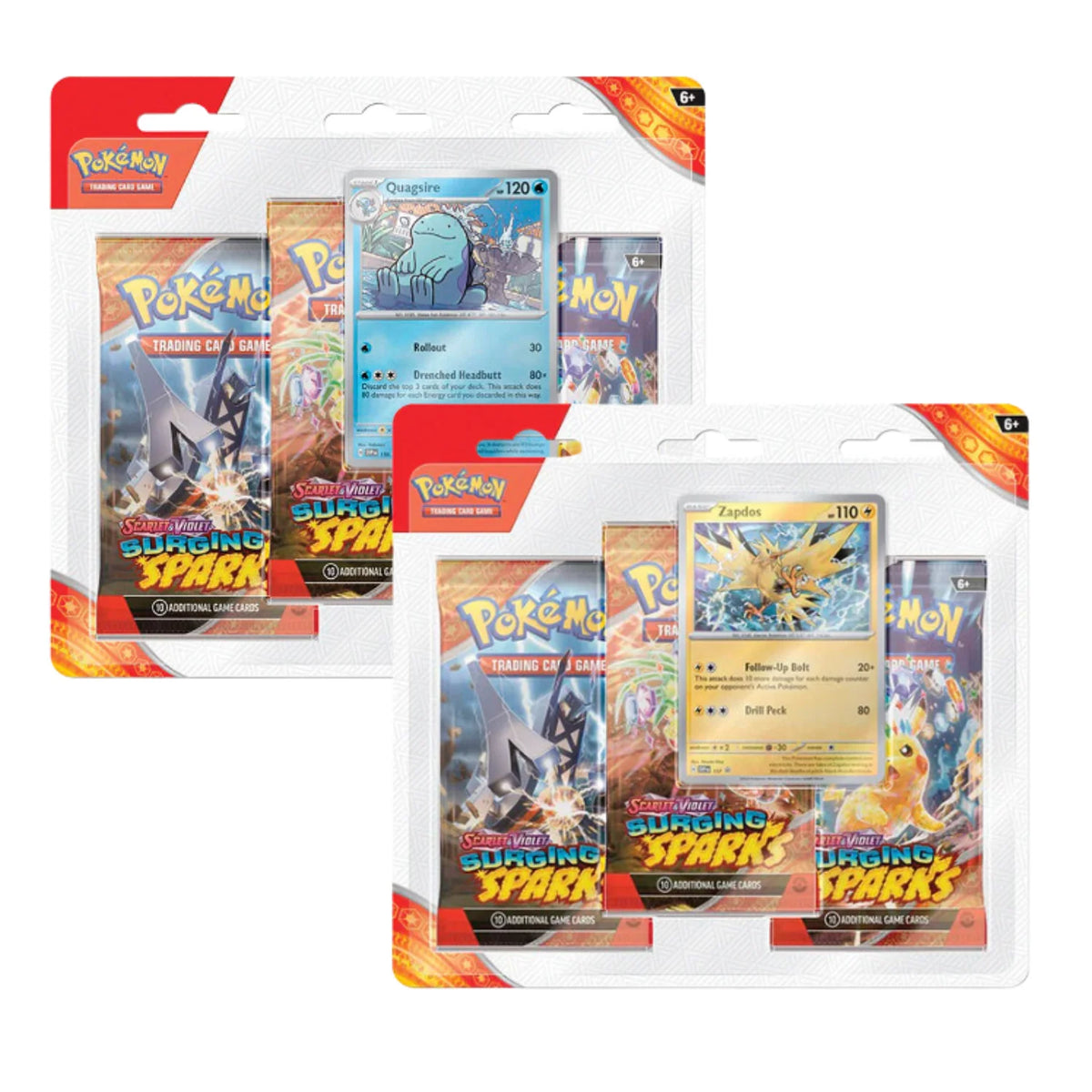 Pokémon Sammelkartenspiel: Stürmische Funken 3-Pack Blister – Deutsch