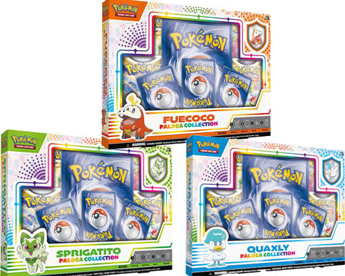Pokemon Paldea Collection Set - Spigatito / Feucoco / Quaxly Box englisch