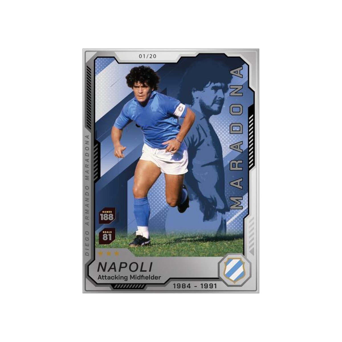 PCCards Maradona Edelmetall-Karte – mögliche Kartenvariante