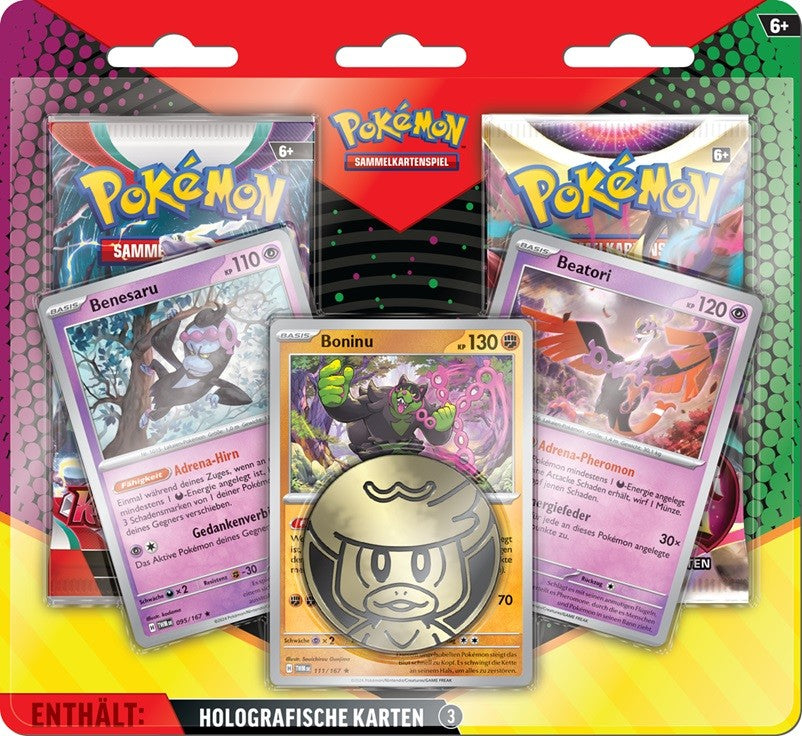 Pokémon Sammelkartenspiel: Aufgewerteter 2-Pack Blister (Boninu) – Deutsch