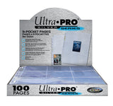 Ultra Pro 9-Pocket Seiten Silver Top-Load Edition Transparent 10er Pack
